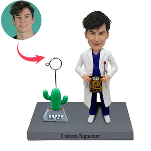 Doktor Bobblehead z ozdobą kaktusa