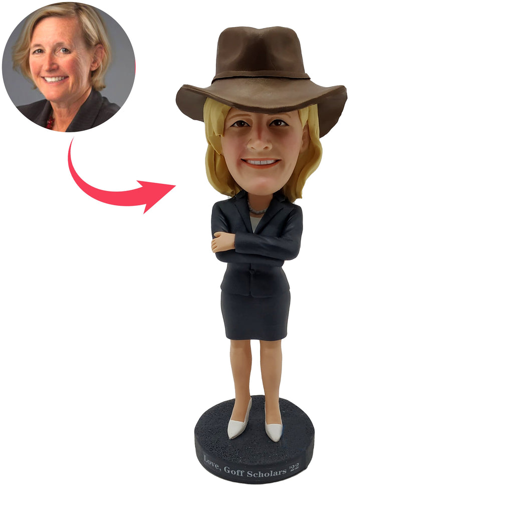 Lalka Bobblehead w kształcie kowboja dla szefowej