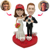 Niestandardowy bobblehead na tort weselny