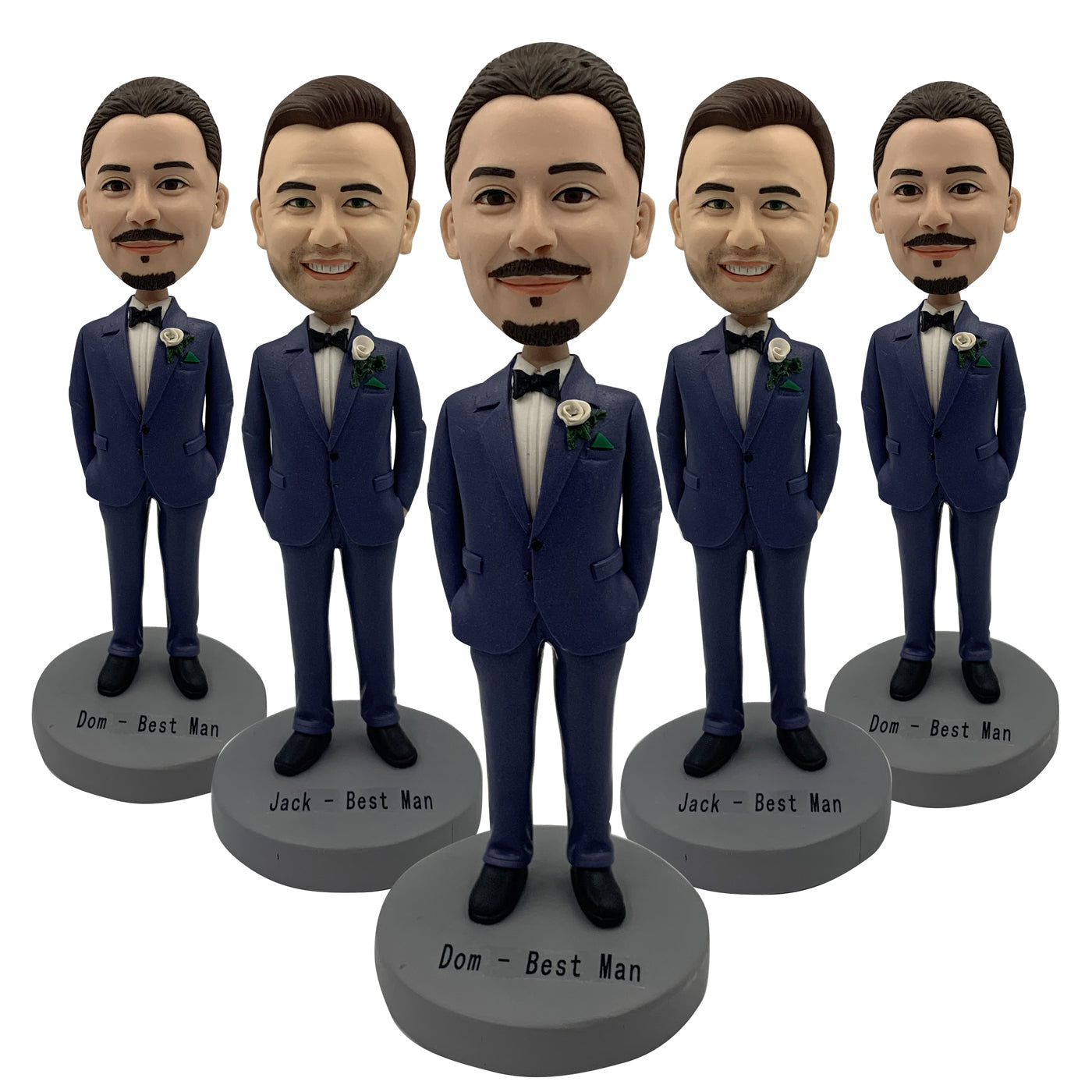 Niestandardowe lalki Bobblehead dla drużbów ślubnych