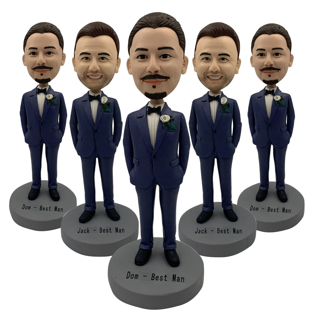 Niestandardowe lalki Bobblehead dla drużbów ślubnych