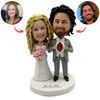 Niestandardowy topper na tort dla par weselnych Bobblehead