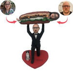 Burgerowa lalka Bobblehead w zabawnym stylu