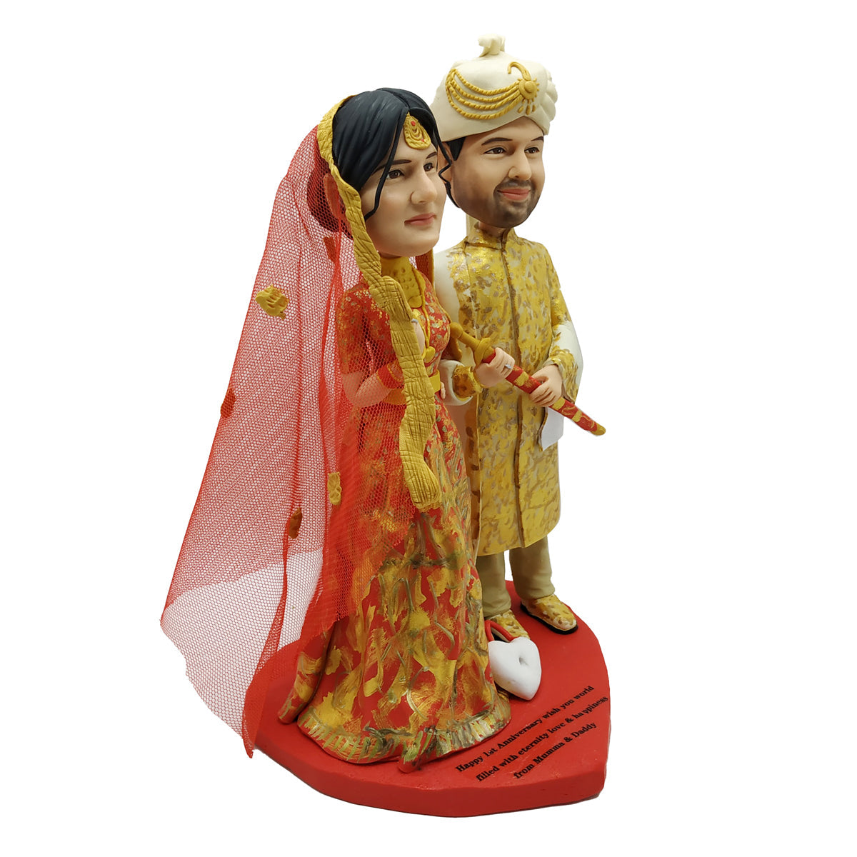 Lalka Bobblehead z indyjską parą ślubną