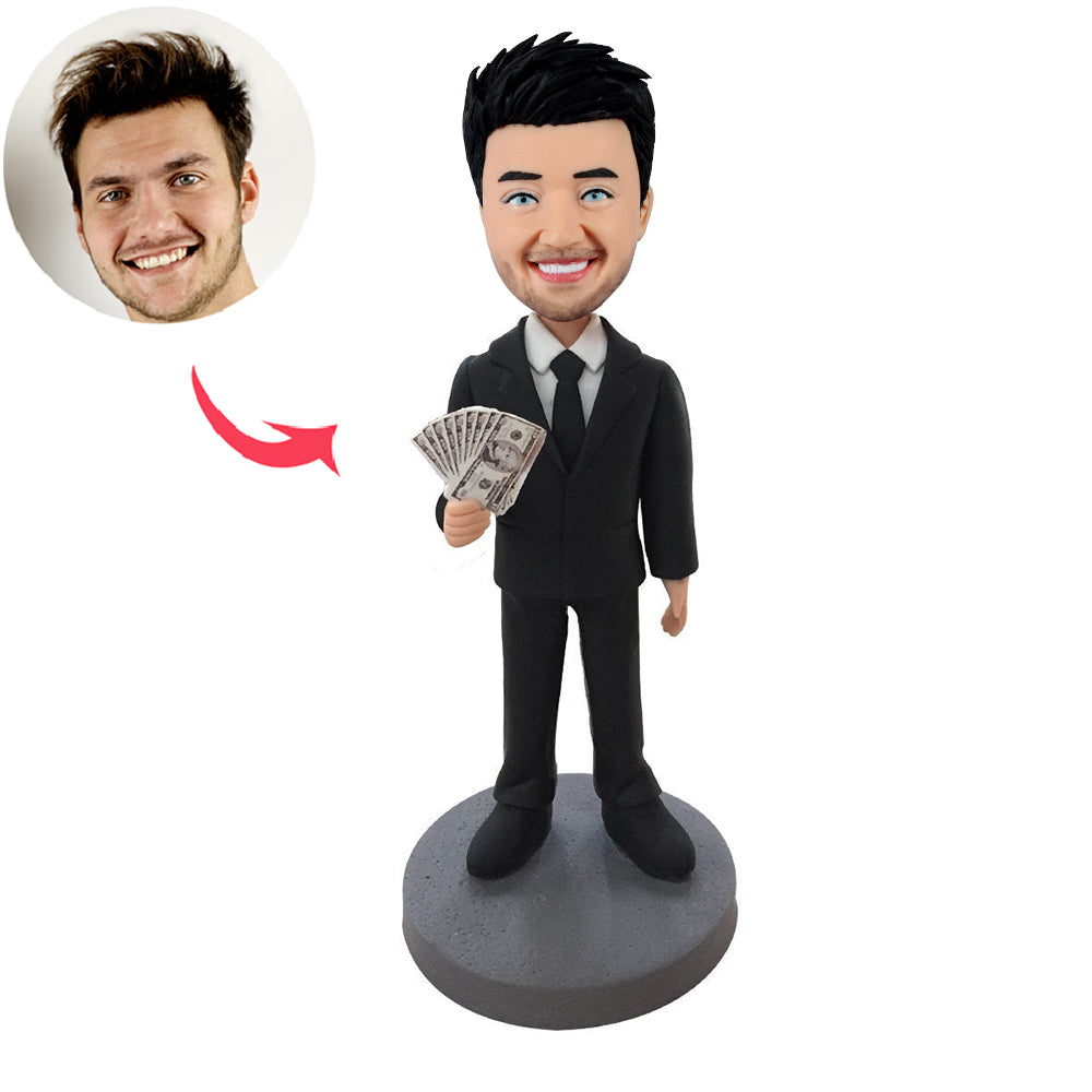 Szef Bobblehead na zamówienie z pieniędzmi