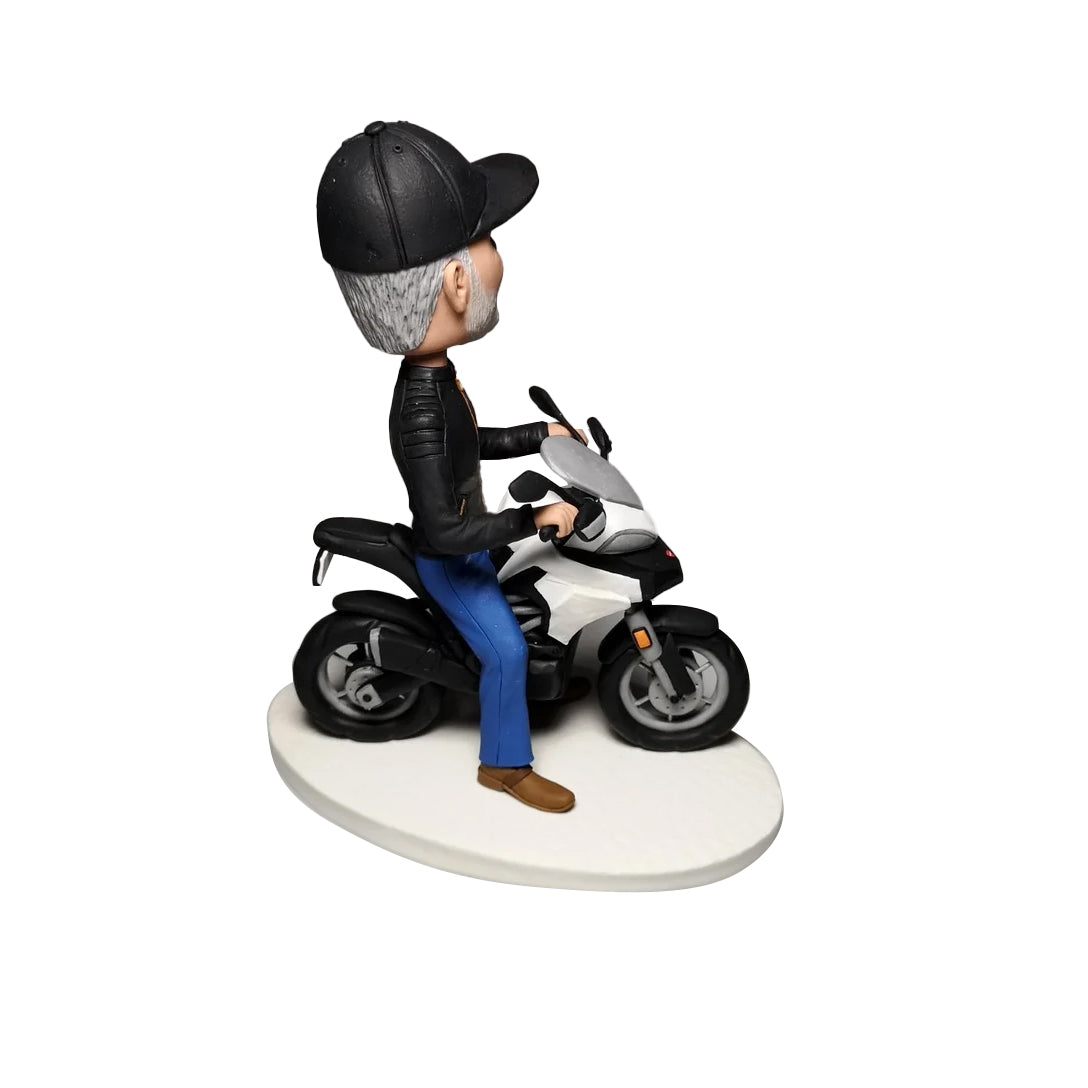 Spersonalizowany prezent Bobblehead z motocyklem na Dzień Ojca