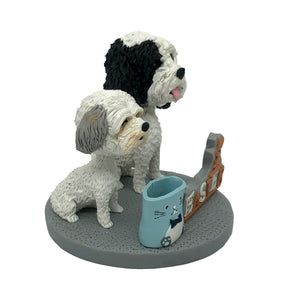 Niestandardowy Bobblehead dwa urocze psy domowe