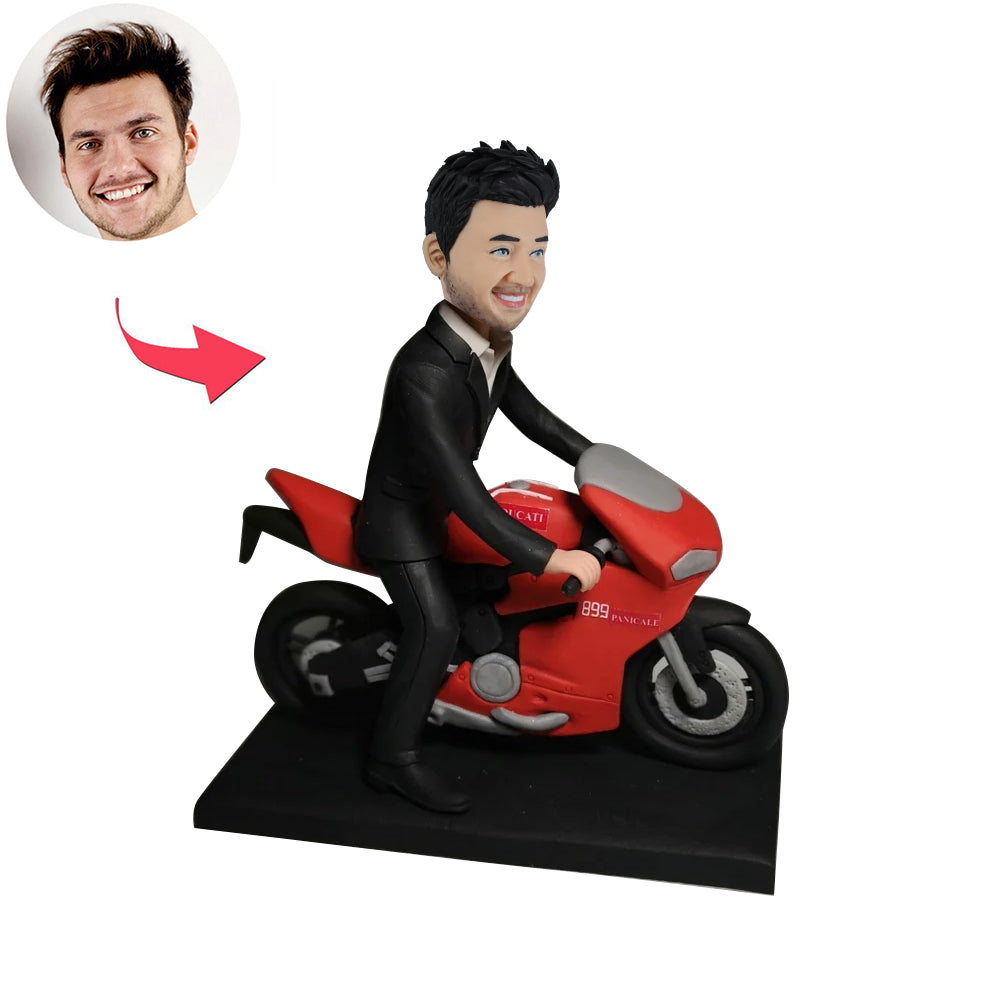 Lalka Bobblehead chłopiec-motocykl