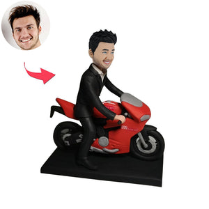 Lalka Bobblehead chłopiec-motocykl