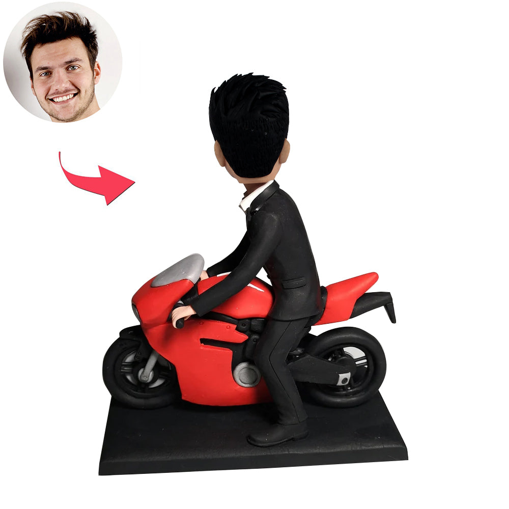 Lalka Bobblehead chłopiec-motocykl