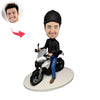 Spersonalizowany prezent Bobblehead z motocyklem na Dzień Ojca