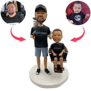 Fryzjer Bobblehead Z Dzieckiem
