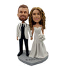 Niestandardowy ślubny bobblehead z białą odzieżą