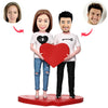 Niestandardowa para Bobblehead z kochającym sercem