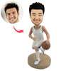 Niestandardowa główka koszykarska Bobble z białą koszulką