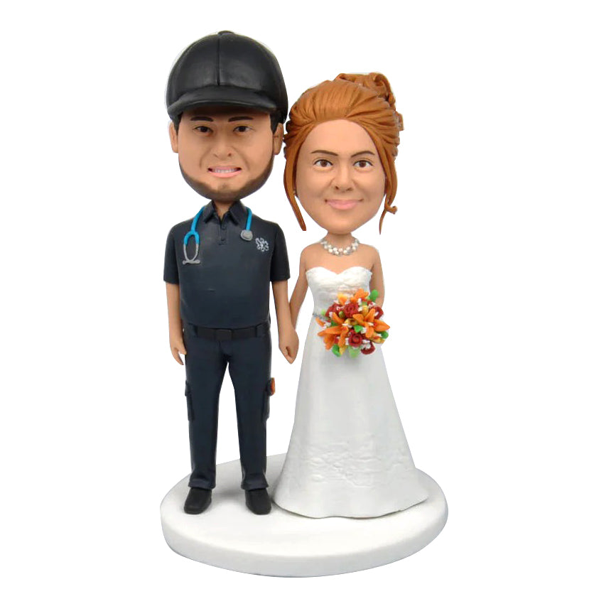 Niestandardowa para ślubna lekarza Bobbleheads