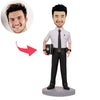 Niestandardowy policjant Bobblehead trzymający kapelusz
