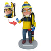 Niestandardowy Bobblehead taty w kombinezonach narciarskich