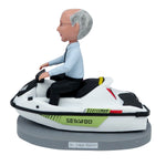 Niestandardowy Bobblehead Ojciec z jadącą łodzią motorową