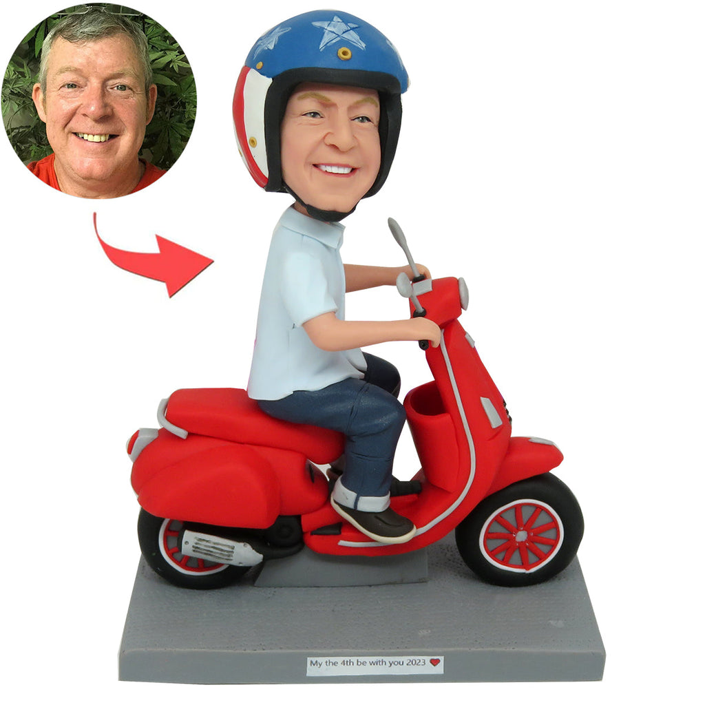 Niestandardowa figurka Bobblehead na prezent na Dzień Ojca w motocyklu