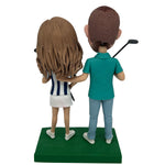 Niestandardowa para Bobblehead grająca w golfa