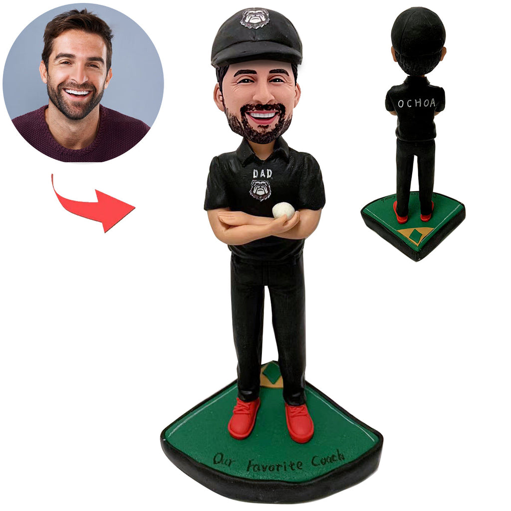 Niestandardowy tata Bobblehead gra w baseball
