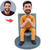 Zabawny mężczyzna w toalecie Niestandardowa figurka Bobblehead