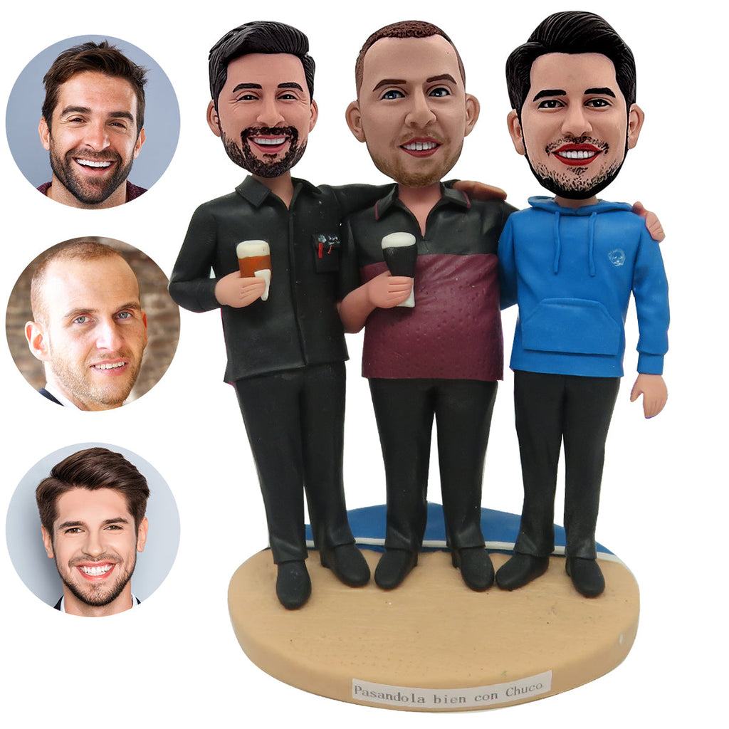 Spersonalizowana rodzinna figurka Bobblehead dla braci