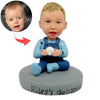 Niestandardowy chłopięcy bobblehead z dżinsami z szelkami
