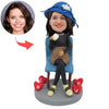 Elegancka dama pijąca herbatę na zamówienie Bobblehead
