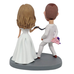 Topper na tort weselny Wyjdź za mąż na zamówienie Bobblehead