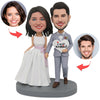 Para ślubna Właśnie wyszła za mąż Niestandardowa figurka Bobblehead