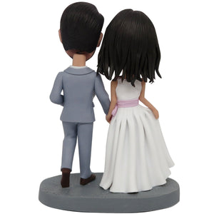 Para ślubna Właśnie wyszła za mąż Niestandardowa figurka Bobblehead