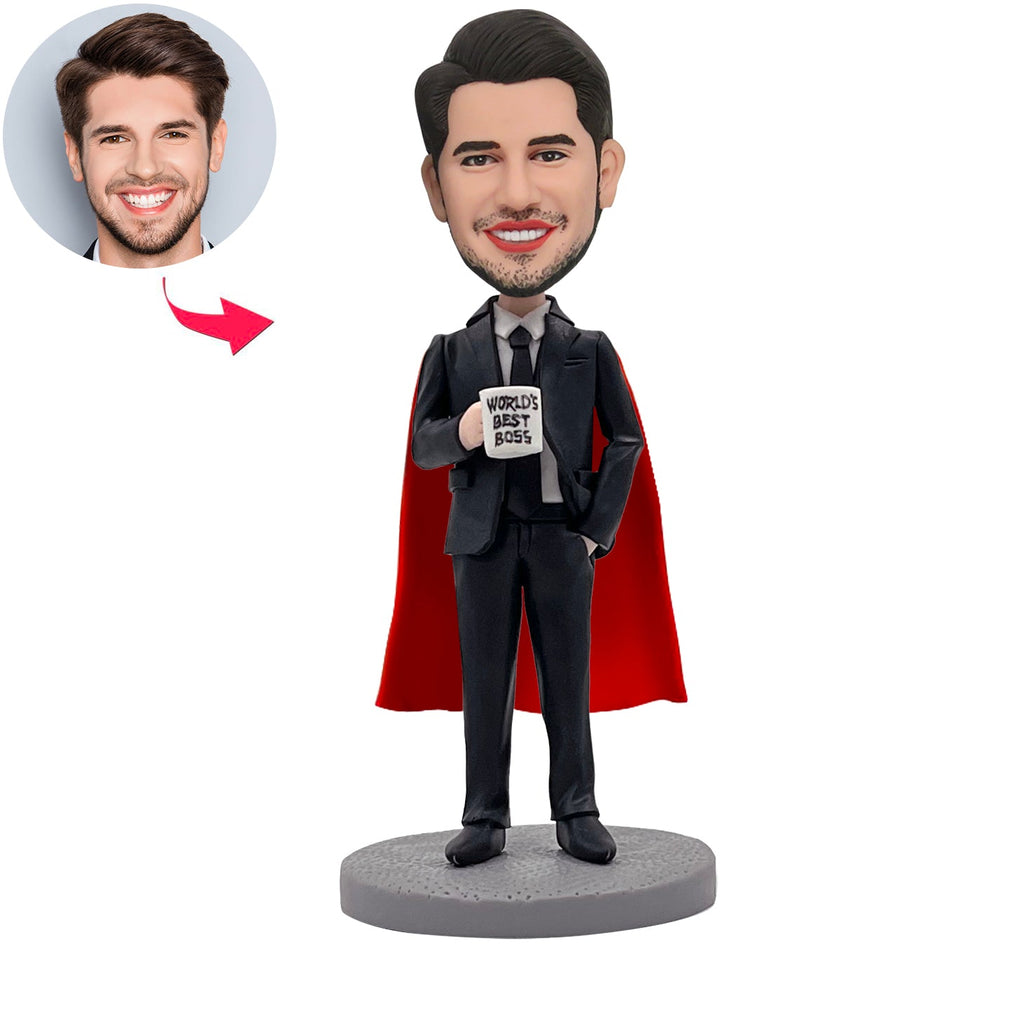 Niestandardowy Bobblehead Najlepszy szef na świecie Super Biznesmen