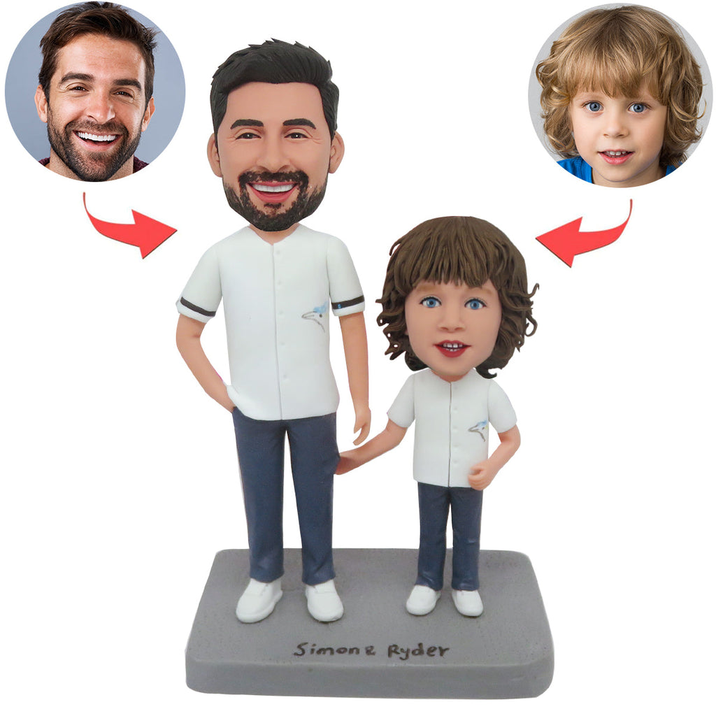 Niestandardowa figurka Bobblehead z ojcem i dzieckiem