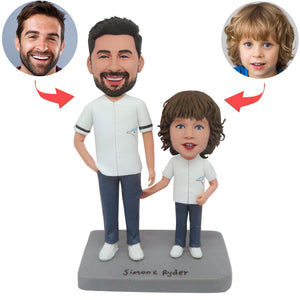 Niestandardowa figurka Bobblehead z ojcem i dzieckiem