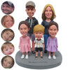 Niestandardowe rodzinne figurki Bobblehead z 3 dziećmi