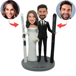 Bobblehead na zamówienie pary ślubnej z deskorolką