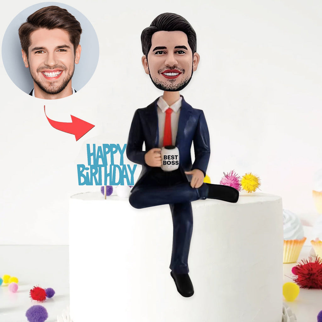 Niestandardowy prezent urodzinowy Bobbleheads dla szefa (bez podstawy)