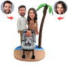 Niestandardowy rodzinny bobblehead na wakacjach