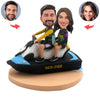 Niestandardowa figurka Bobblehead z parą jadącą łodzią motorową
