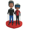 Niestandardowa para narciarska Bobblehead - Walentynki