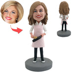 Niestandardowa Bobblehead Gotująca Mama Z Patelnią