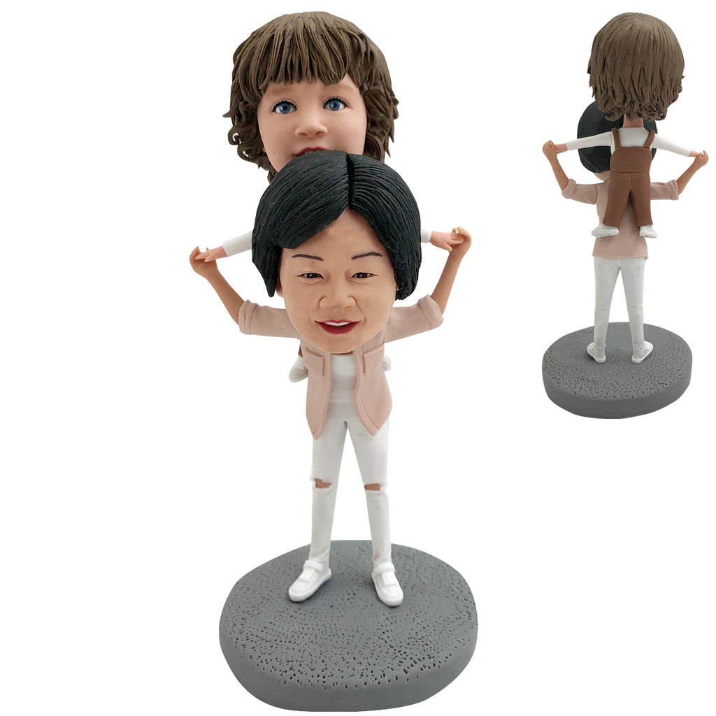 Niestandardowa lalka Bobblehead dla mamy i syna
