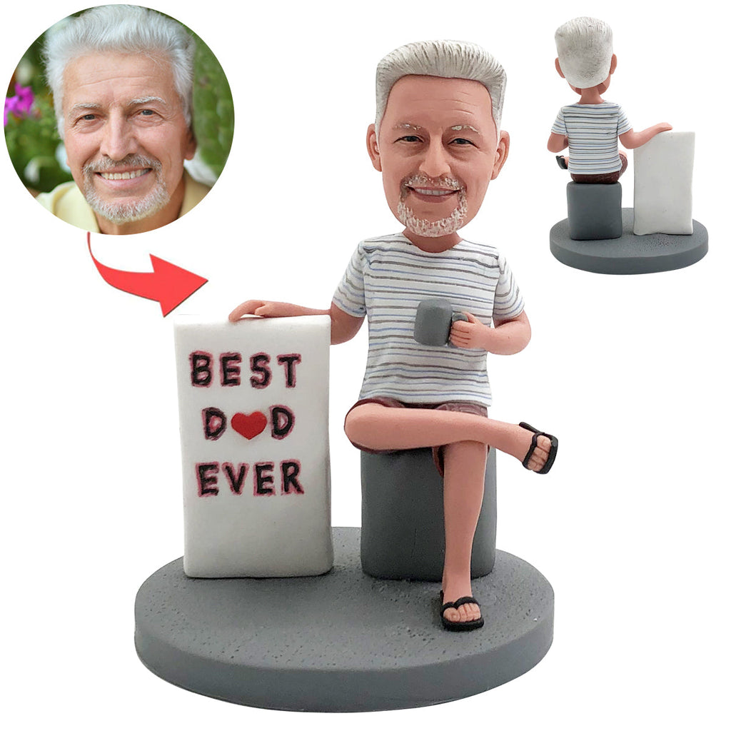 Niestandardowa figurka Bobblehead z napisem „NAJLEPSZY TATA EVER”