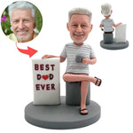 Niestandardowa figurka Bobblehead z napisem „NAJLEPSZY TATA EVER”