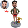 Niestandardowy Bobblehead Ojciec z trofeum mistrzowskim