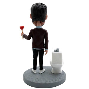Niestandardowy zabawny bobblehead odblokowujący toaletę