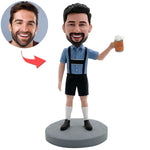 Spersonalizowany Bobblehead szczęśliwy picie piwa