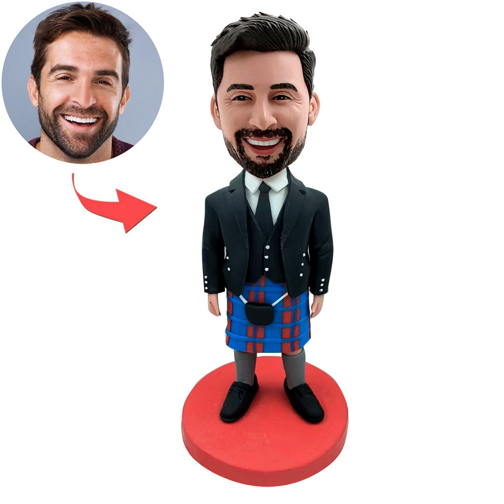 Niestandardowa figurka Bobblehead z wzorem kiltu i tartanu